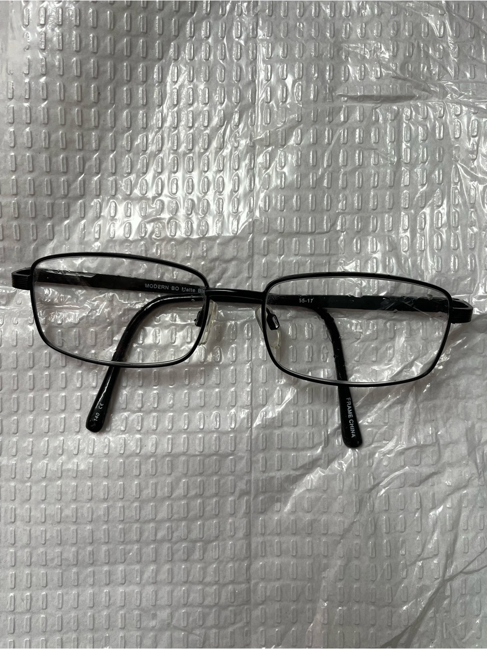 Black Rectangular Metal Reading Glasses for Men